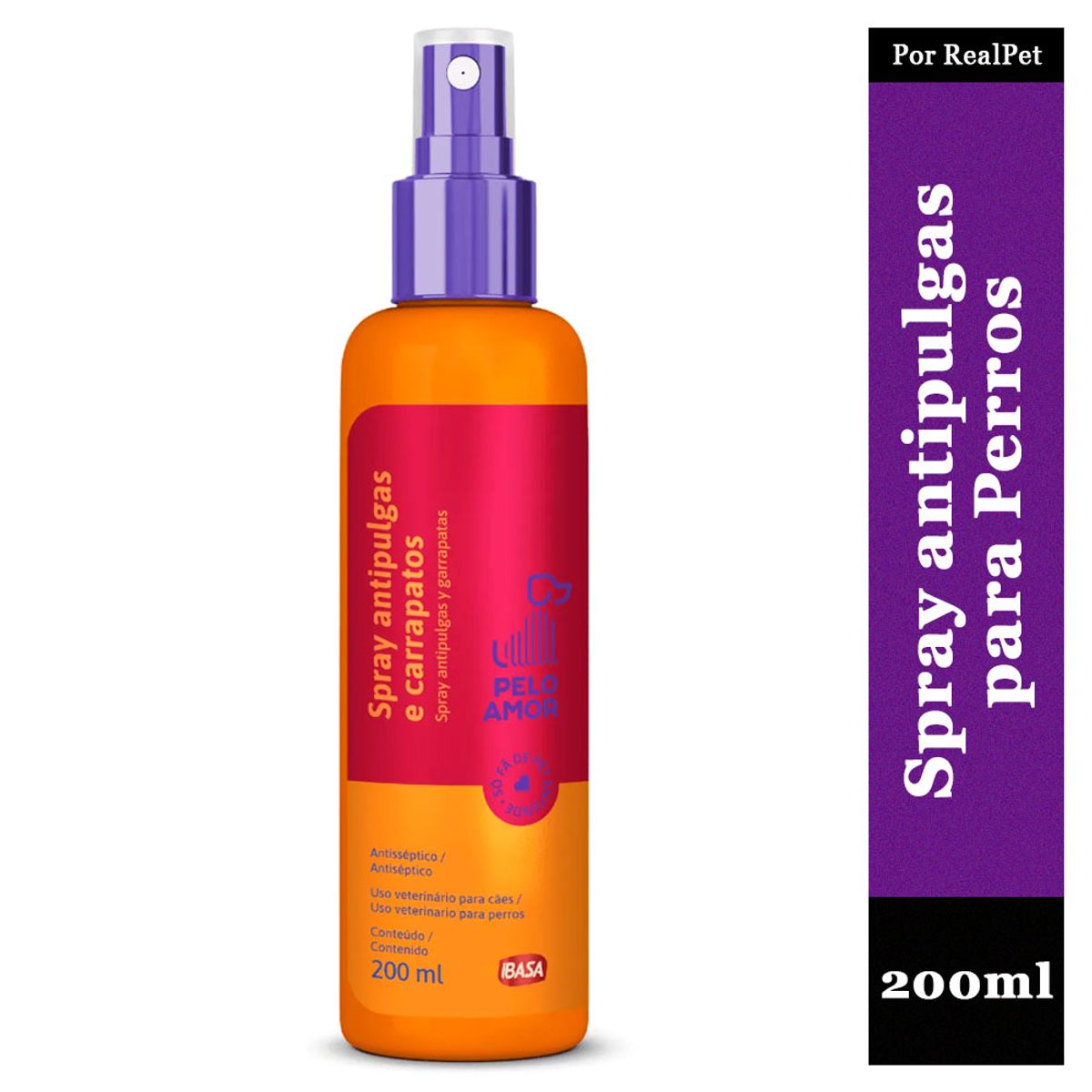 MARCA - Spray Antipulgas y Antigarrapatas para Perros Ibasa 200ml