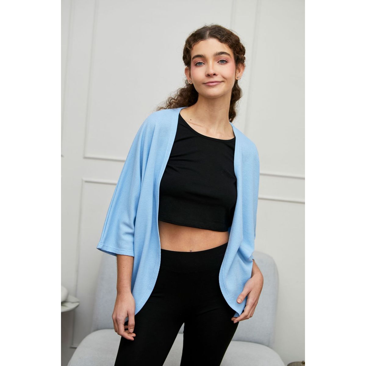 KONING - Capa Kimono Waffer Mujer