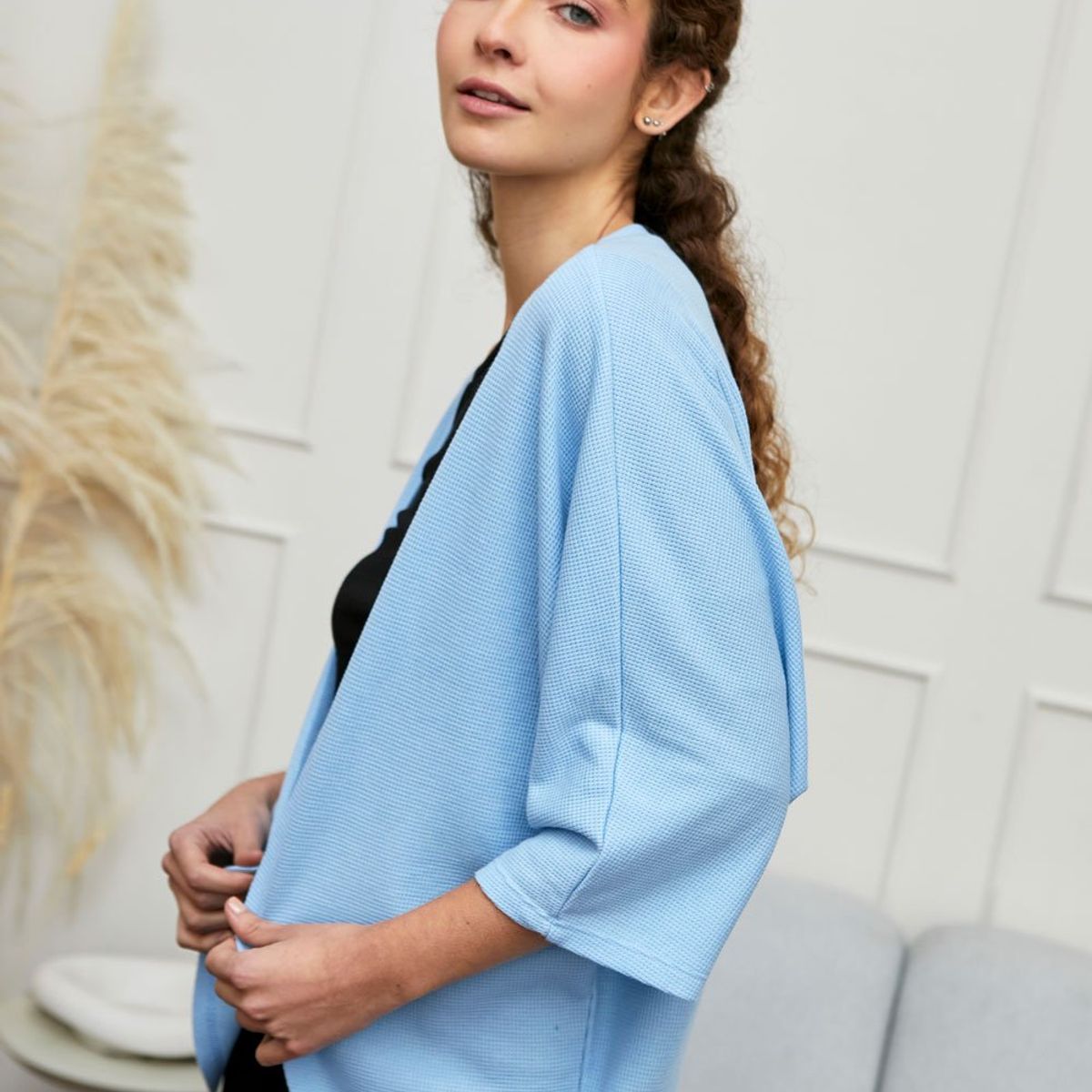 KONING - Capa Kimono Waffer Mujer