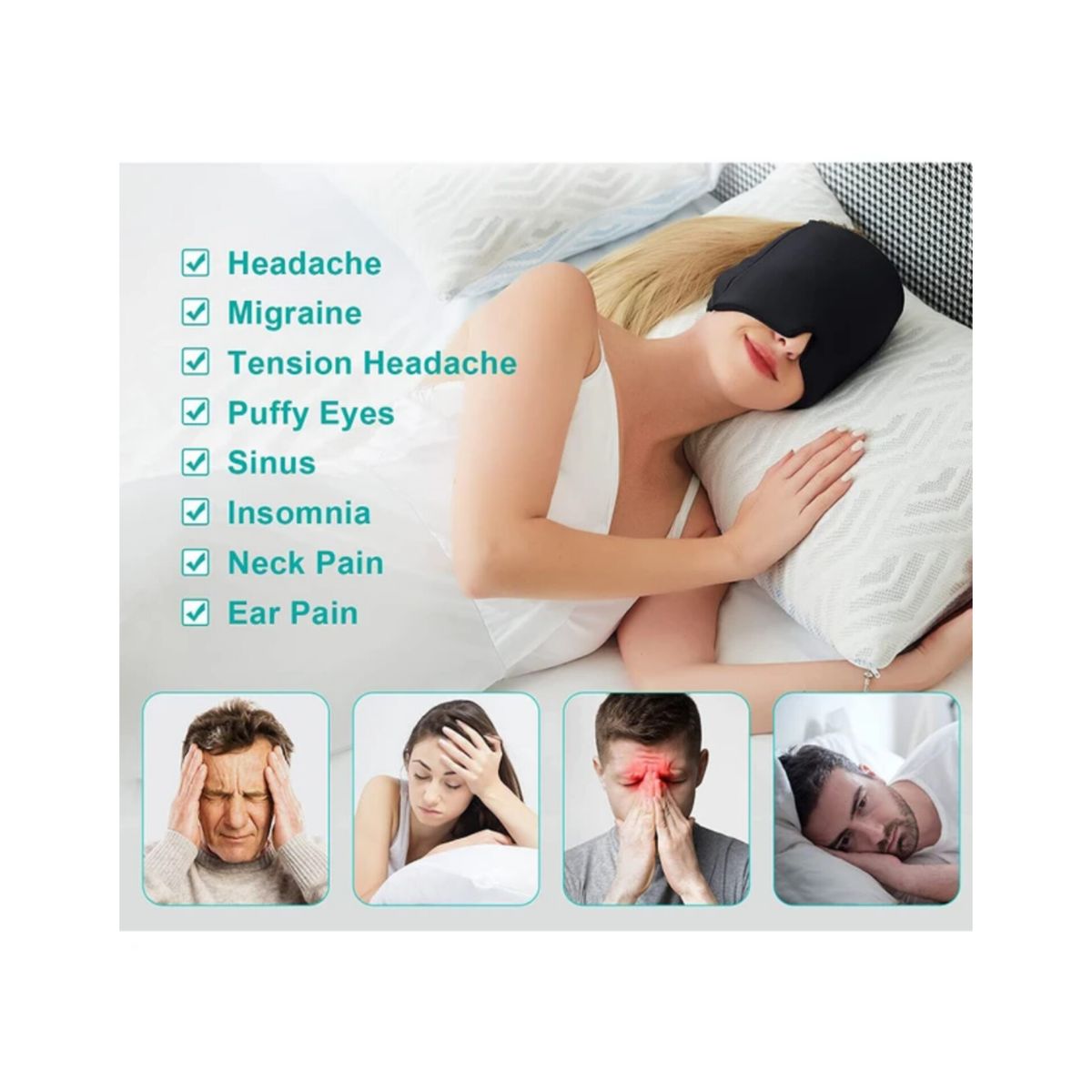 GENERICO - Gorro Gel Frío/caliente Dolor De Cabezas, estrés Etc x  2 Unidades