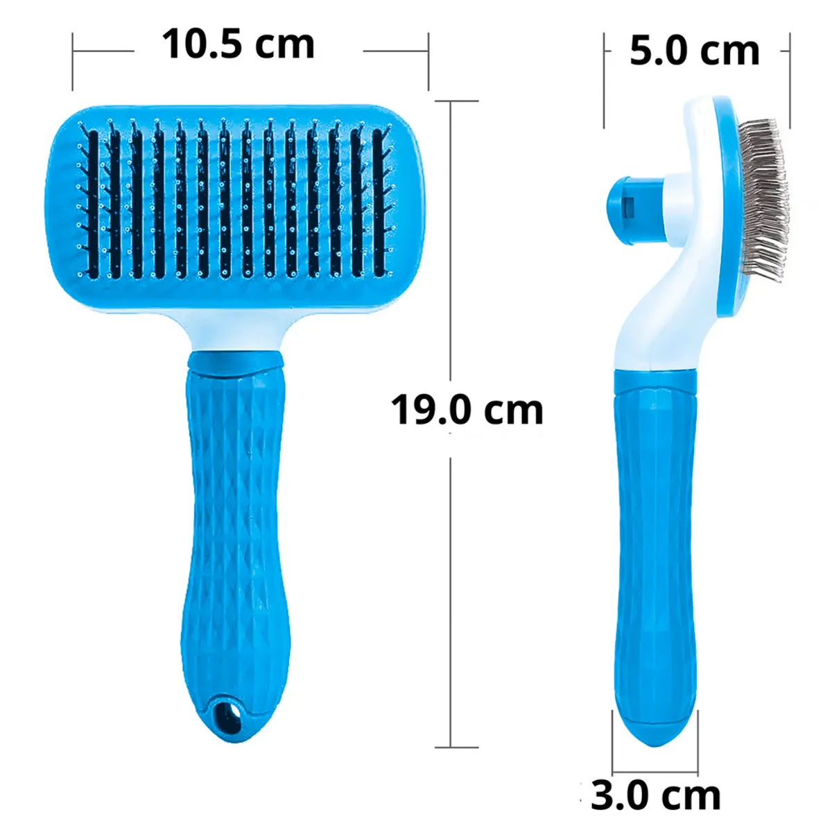 MARCA - Peine con Expulsador de Pelo Perro y Gato  18.5x10cm Celeste