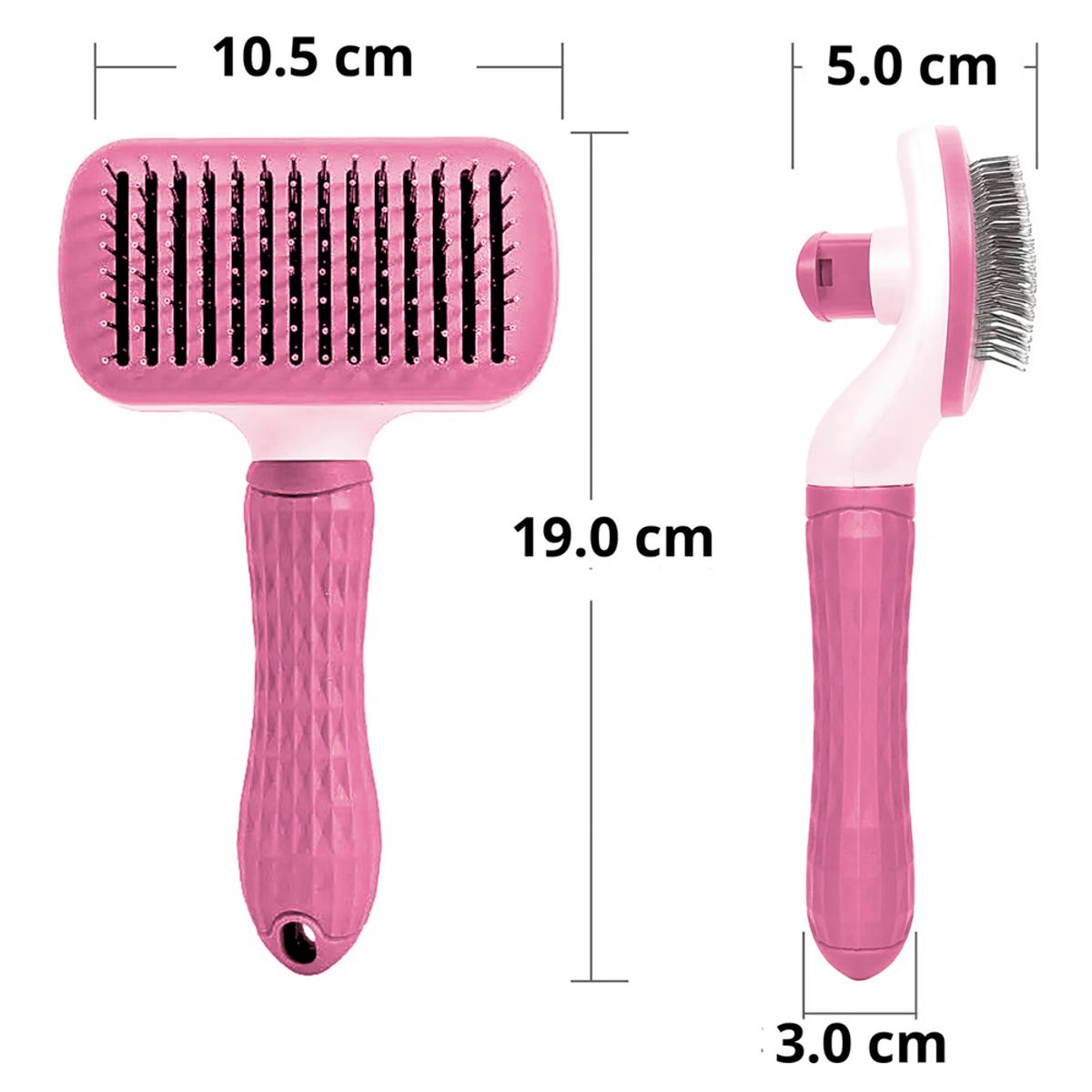 MARCA - Peine con Expulsador de Pelo Perro y Gato  18.5x10cm Rosado