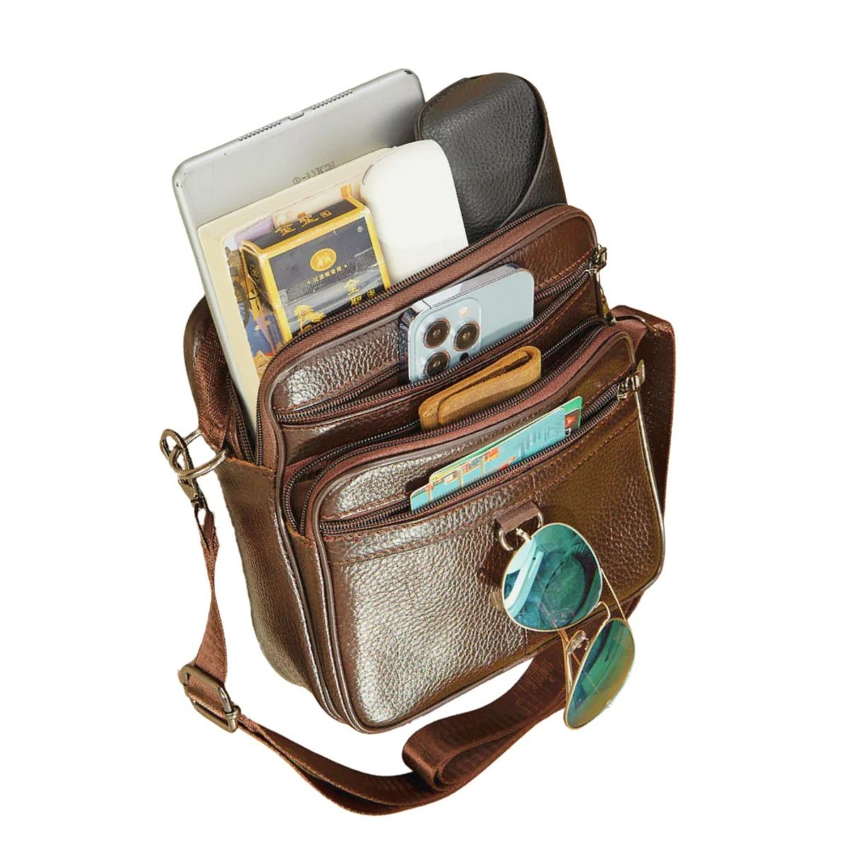 GENERICO - Morral de cuero vacuno 6048 de diseño moderno