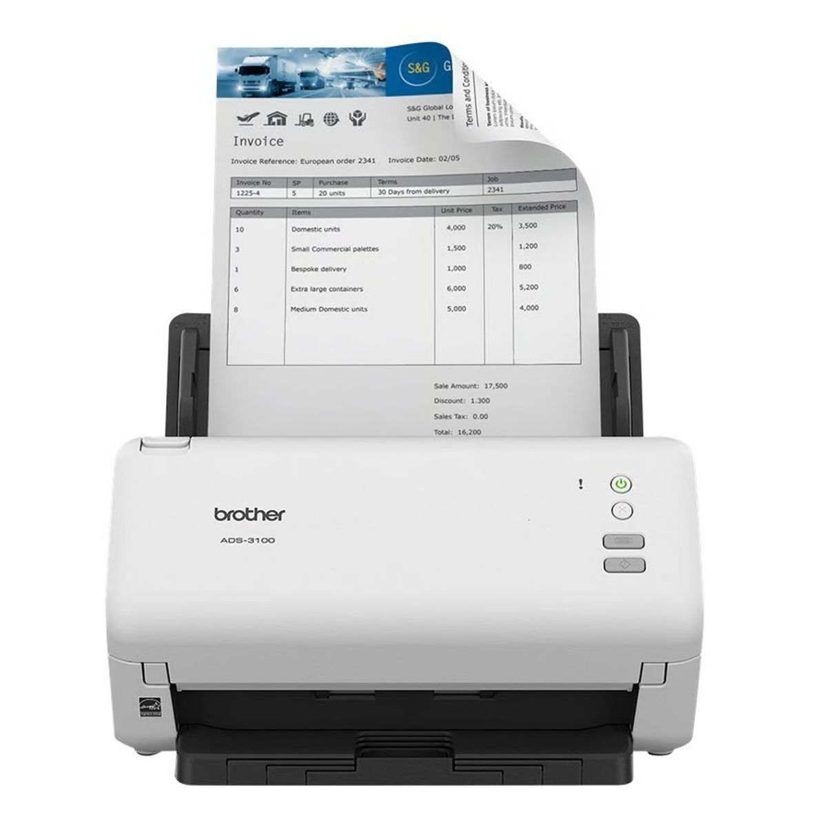 BROTHER - Escaner Brother ADS-3100, Duplex, 40ppm / USB 3.0