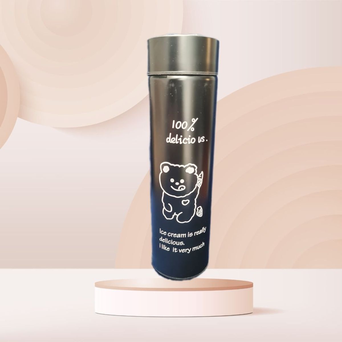 GENERICO - Termo digital inteligente con diseño y filtro de té 500ml - Acero Inoxidable NEGRO