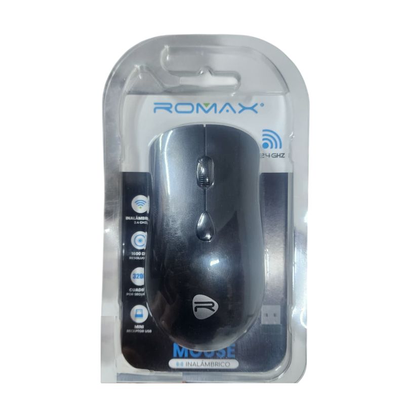 ROMAX - Mouse Inalámbrico Negro ROMAX