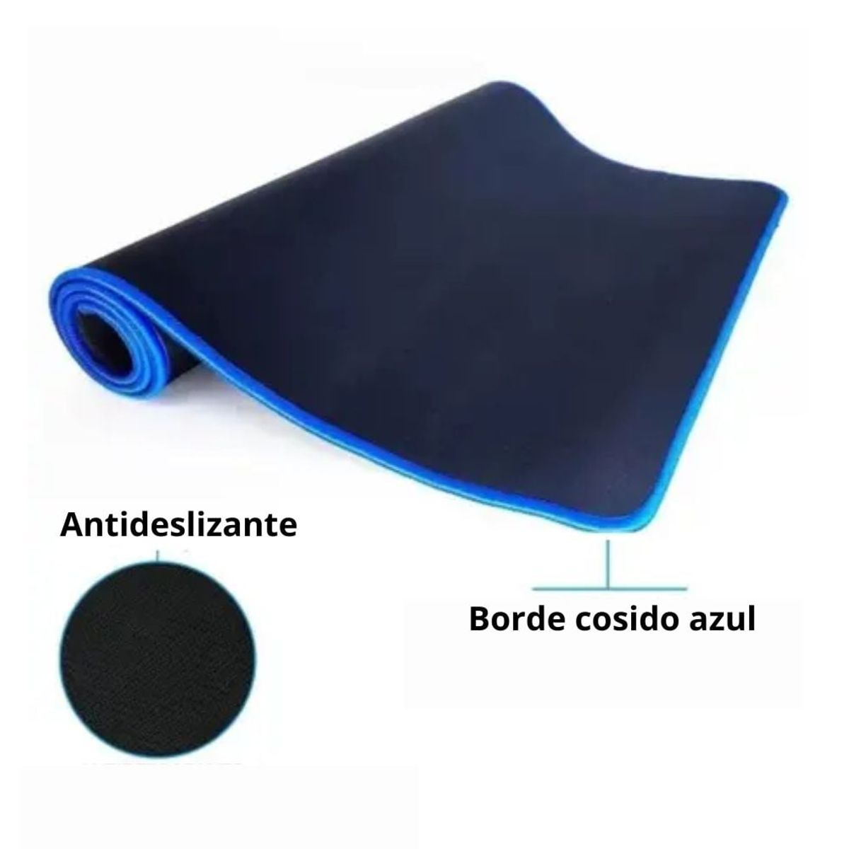 GENERICO - Pad Mouse Gaming Alfombrilla para PC De 70cm x 30cm Borde Cosido Azul