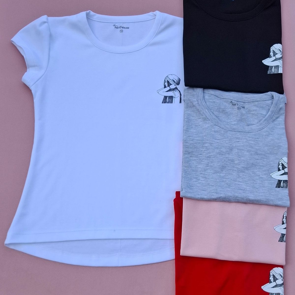 TAIS PRINCESS - Polo niñas100% algodón pima Pretty Girl manga corta