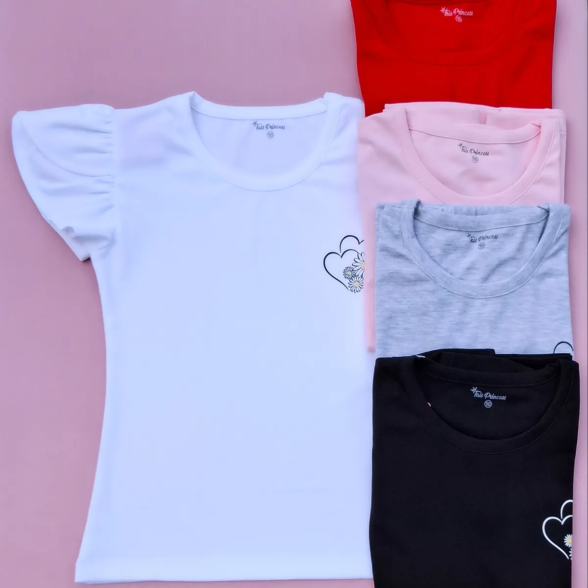 TAIS PRINCESS - Polo niñas100% algodón pima tulipan manga corta