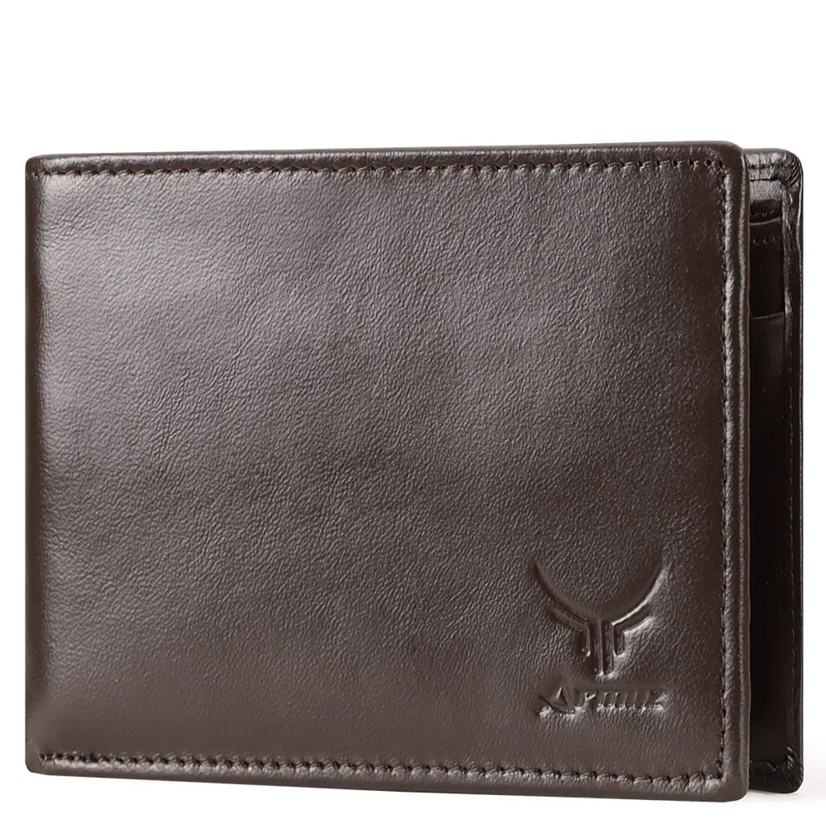 ARMUZ - Billetera de Cuero Vacuno Estilo Clásico BP945 con RFID y Mayor Capacidad