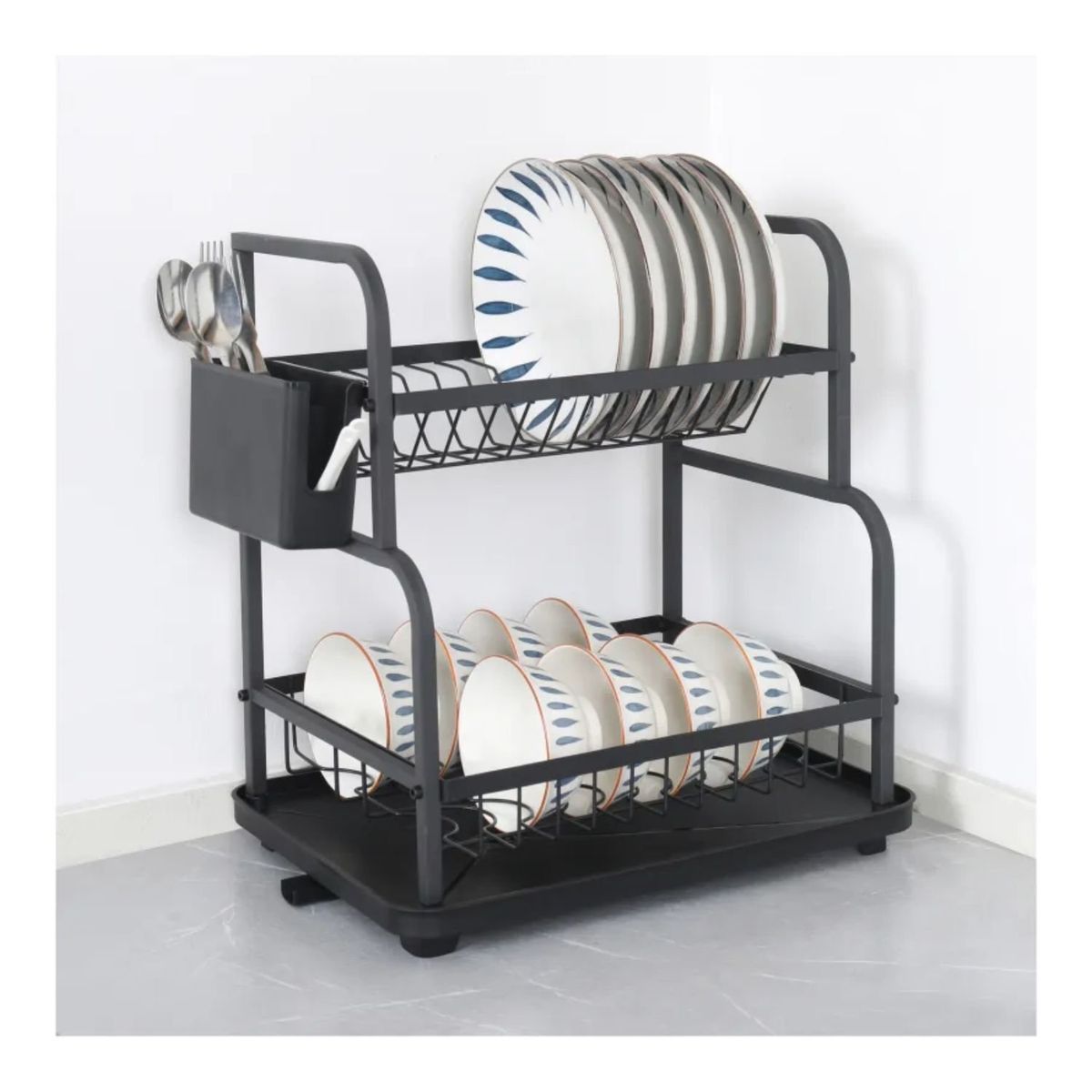 GENERICO - Secacor de Platos de Acero Negro 41x41x30