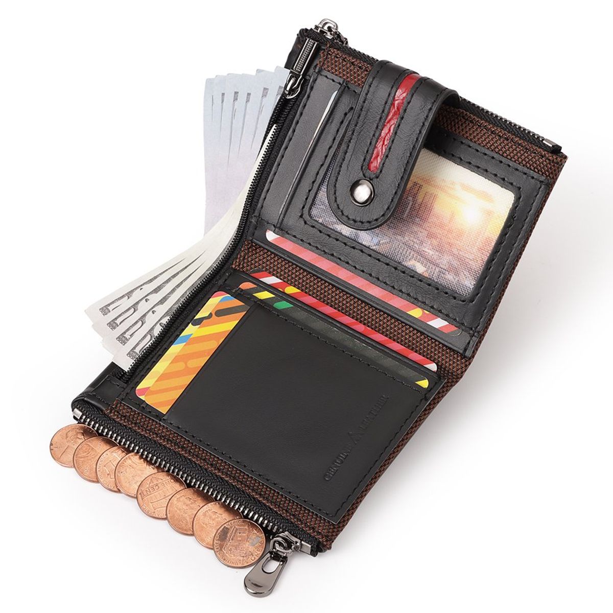 GENERICO - Billetera de Cuero Vacuno Aldebarán BP940 con RFID Hombre