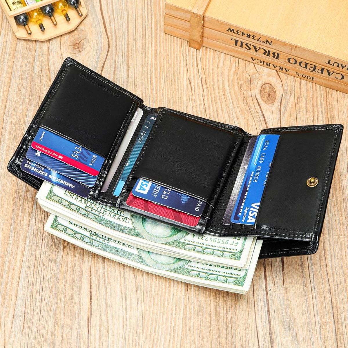 ARMUZ - Billetera de Cuero Vacuno de 3 Cuerpos 1134