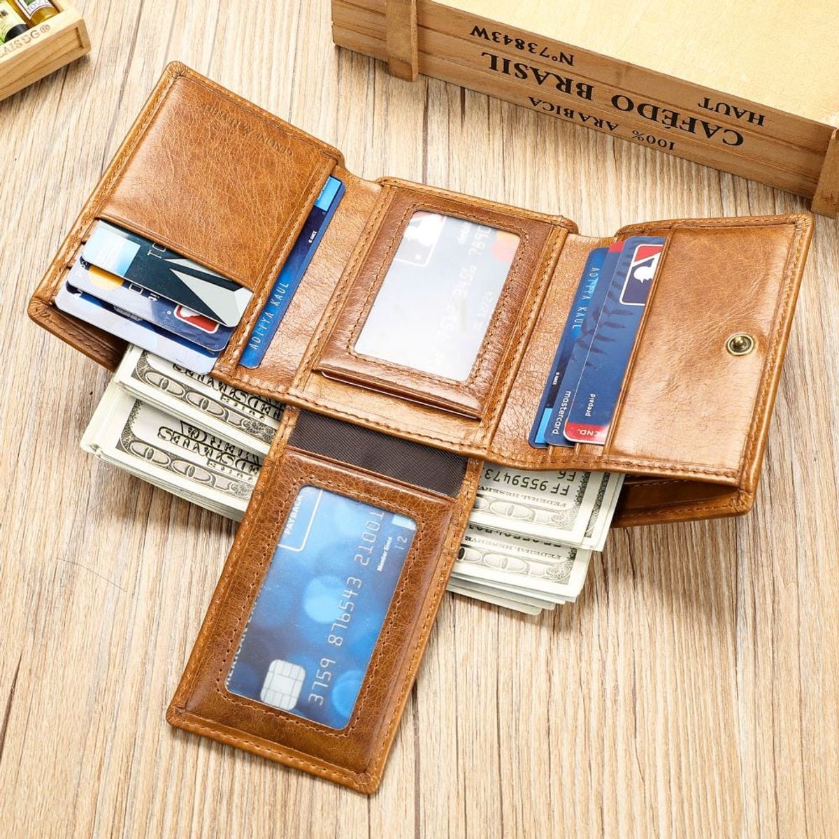 ARMUZ - Billetera de Cuero Vacuno de 3 Cuerpos 1134