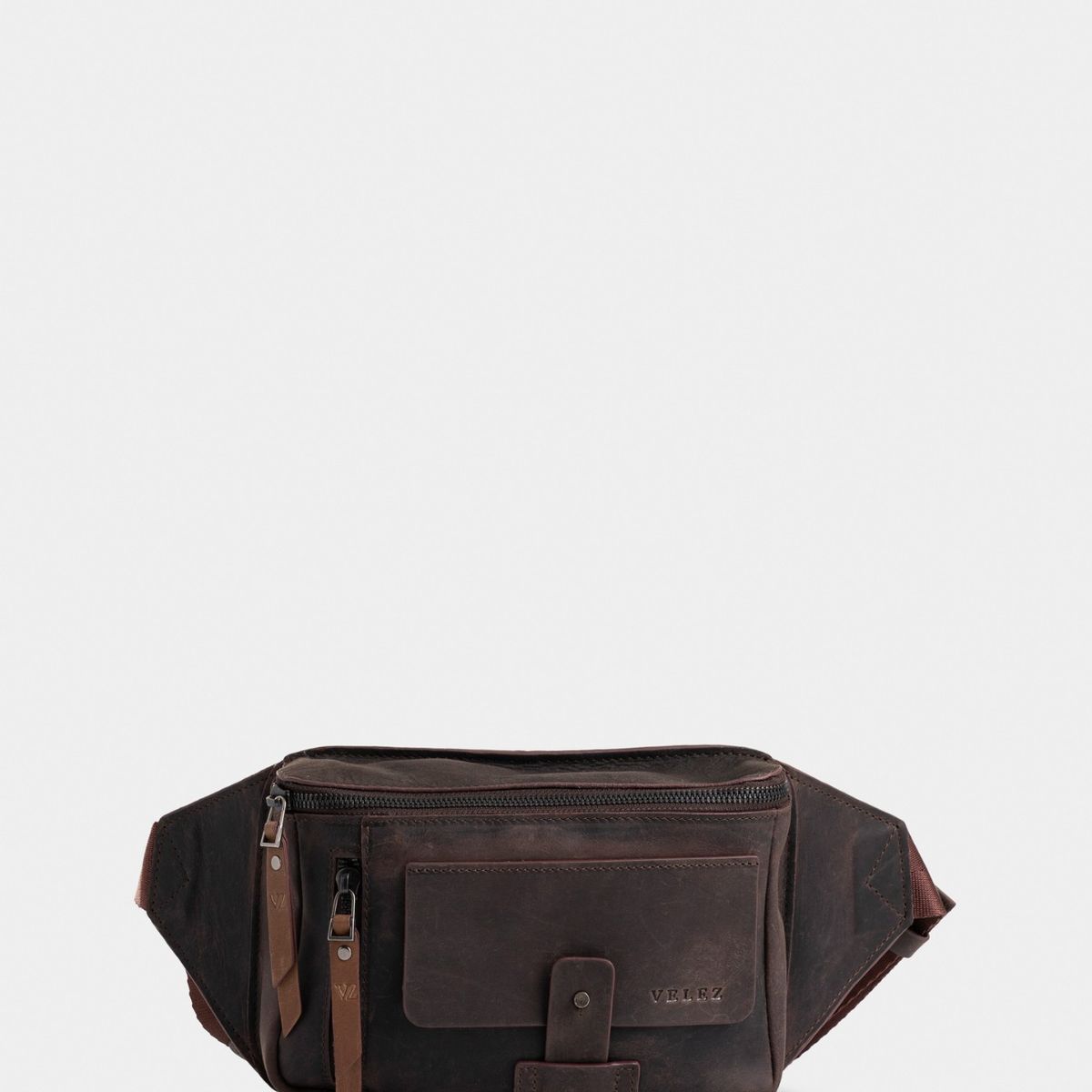 VELEZ - Vélez Riñonera Casual Tacuba De Cuero Vintage Café