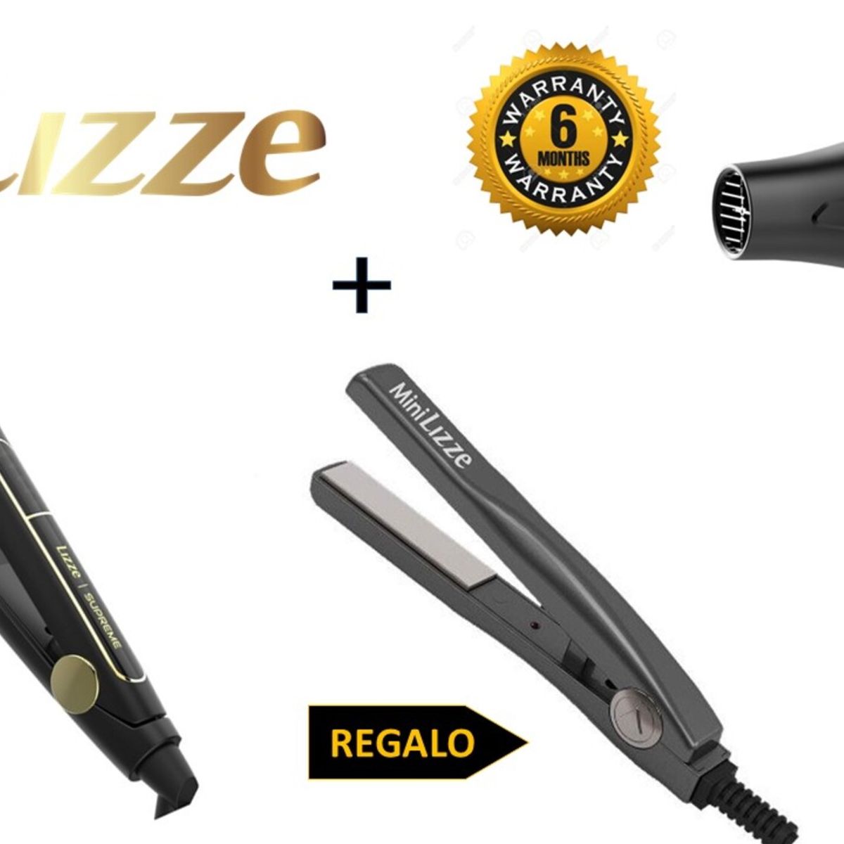 LIZZE - LIZZE PACK SUPREME PLANCHA 485°F + SECADORA 2600W + REGALO MINIPLANCHA