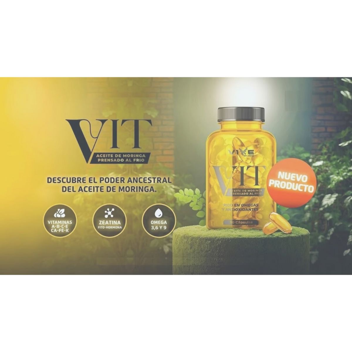 VIVE - Aceite de Moringa en Cápsulas  100% Puro