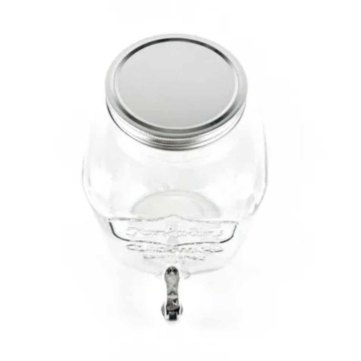 ICHIMATSU - Dispensador De Vidrio  C/ Tapa Plateada 5 Lt con Base.