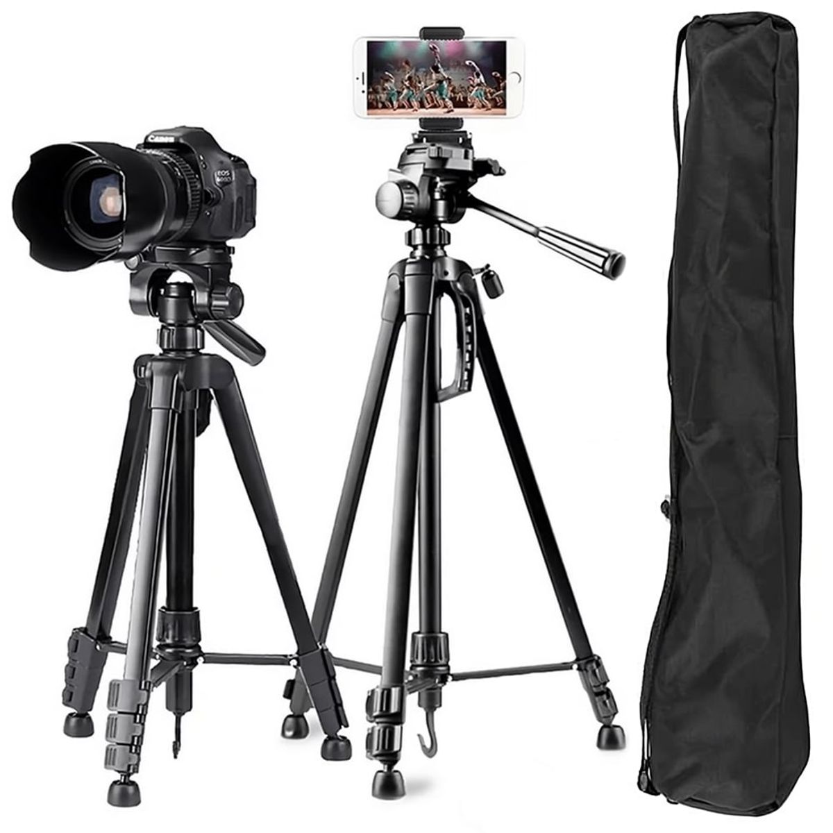 GENERICO - Tripode Camara Celular 3 Secciones 1.77m + Soporte + Funda 3560