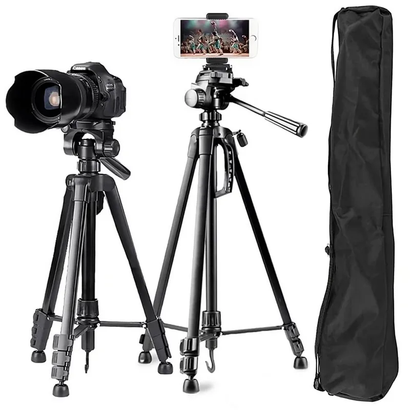 GENERICO - Tripode Camara Celular 3 Secciones 1.77m + Soporte + Funda 3560