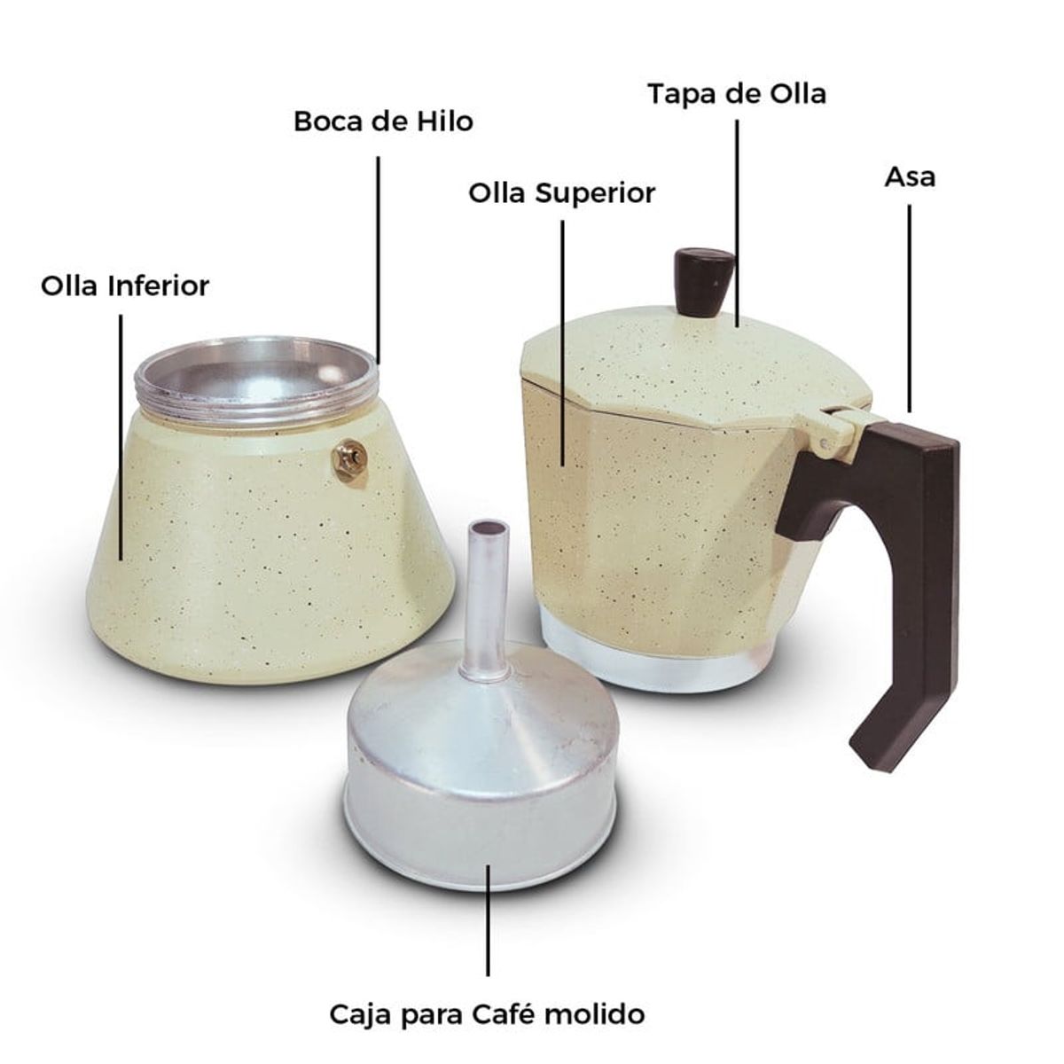 PENTHA - Cafetera Moka Italiana para Cocina de Inducción 3 Tazas Espresso Crema
