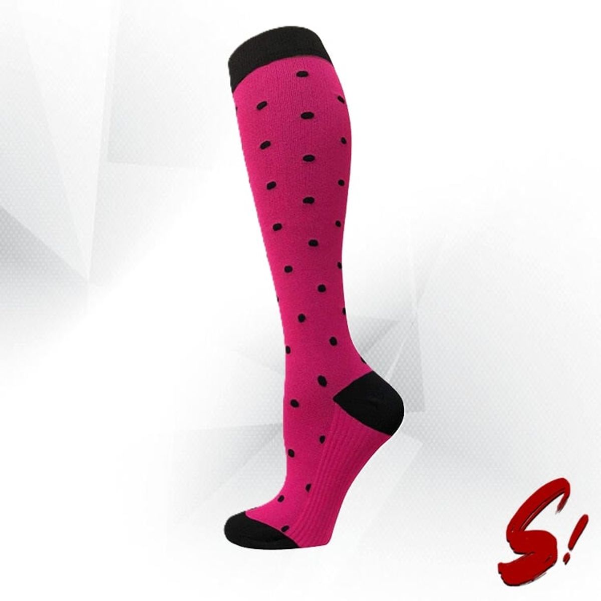 GENERICO - Medias de Compresión 20-30mmhg anti varices - Guinda con Puntos