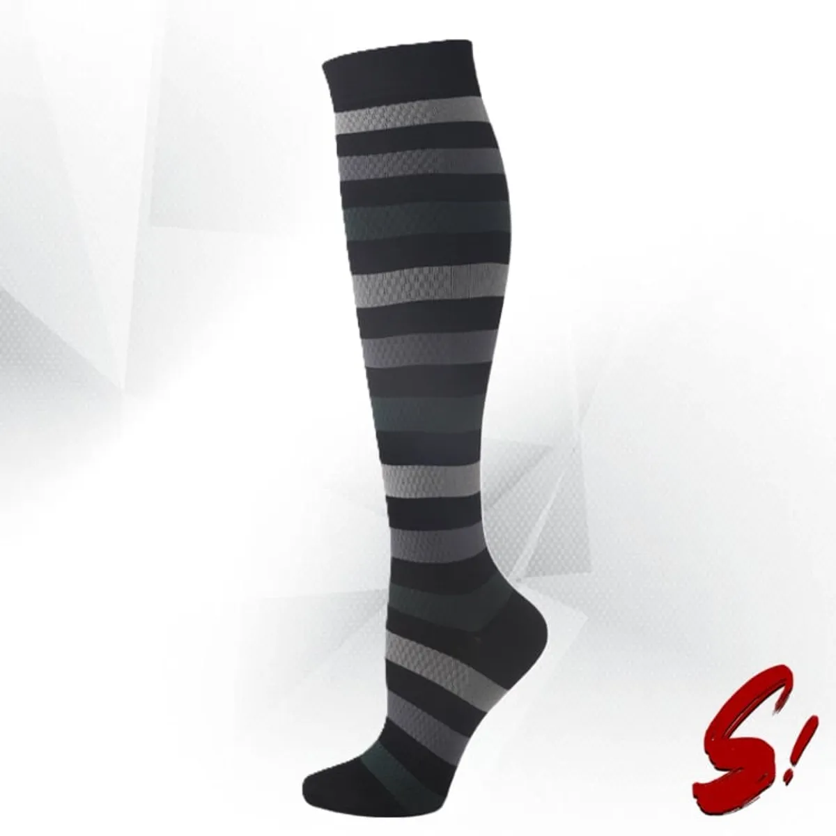 GENERICO - Medias de Compresión 20-30mmhg anti varices - Rayas Negro