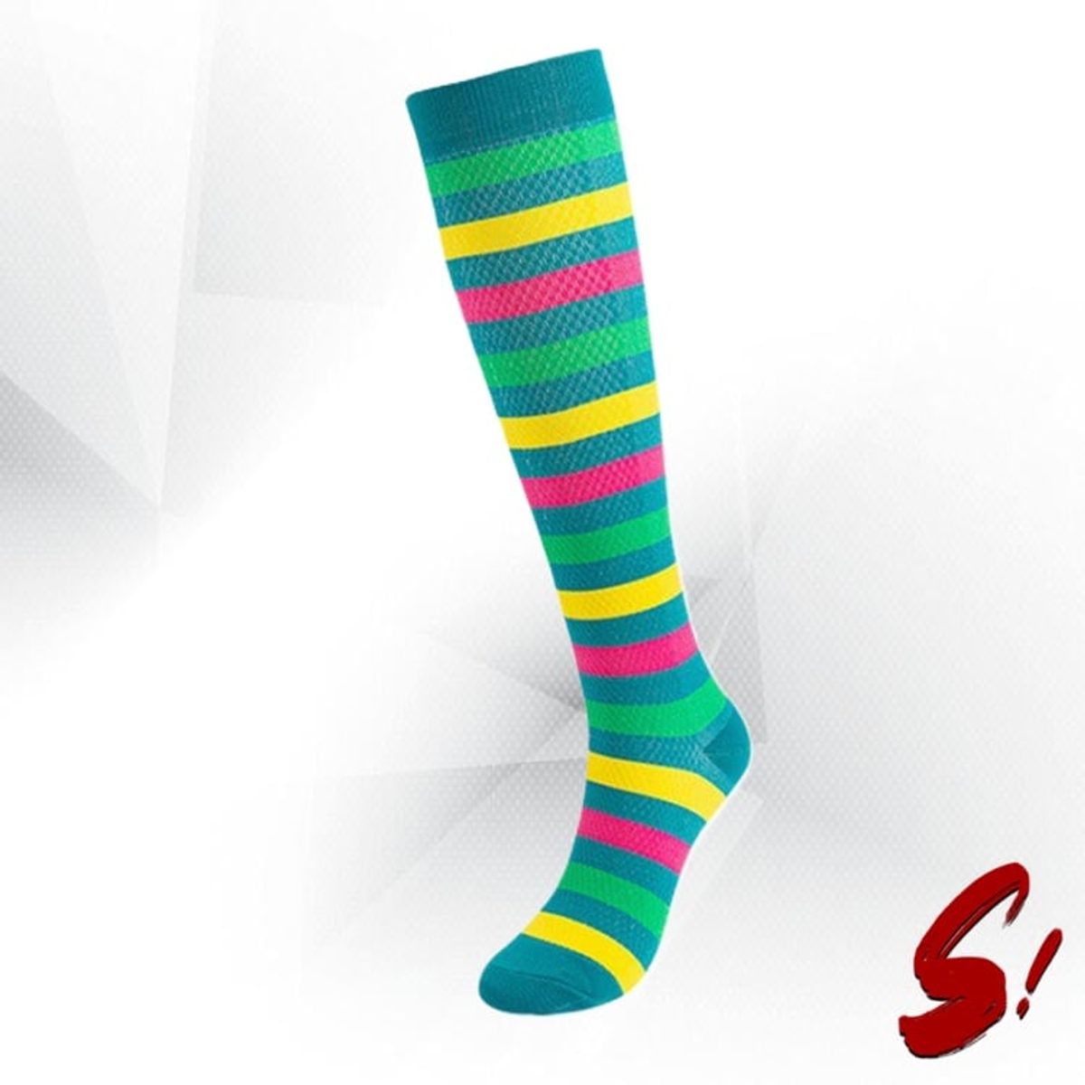 GENERICO - Medias de Compresión 20-30mmhg anti varices - Rayas Turquesa