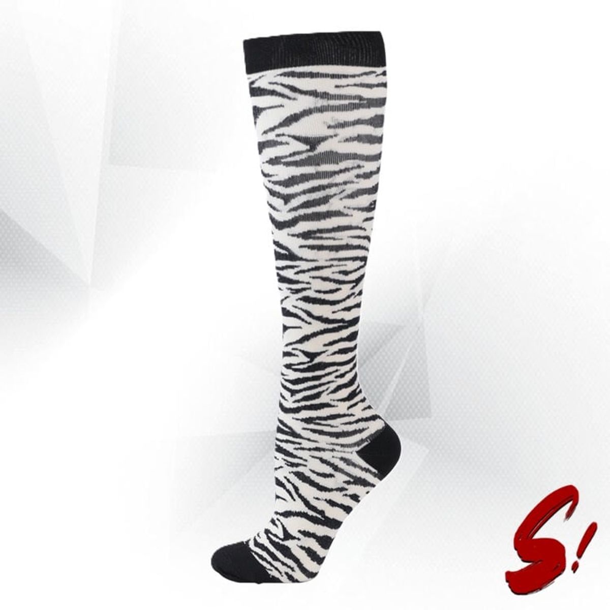 GENERICO - Medias de Compresión 20-30mmhg anti varices - Cebra Crema