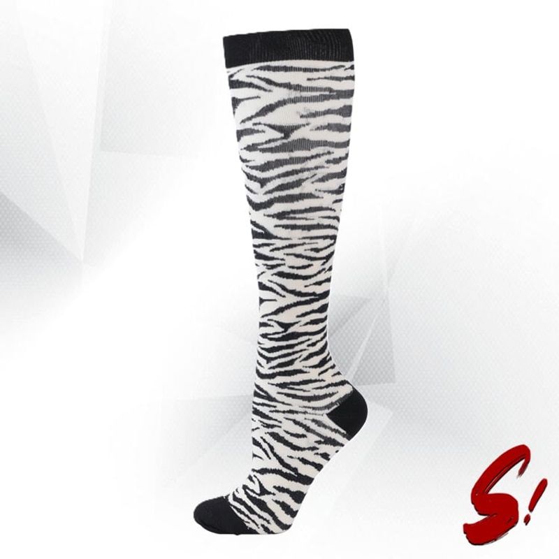 GENERICO - Medias de Compresión 20-30mmhg anti varices - Cebra Crema