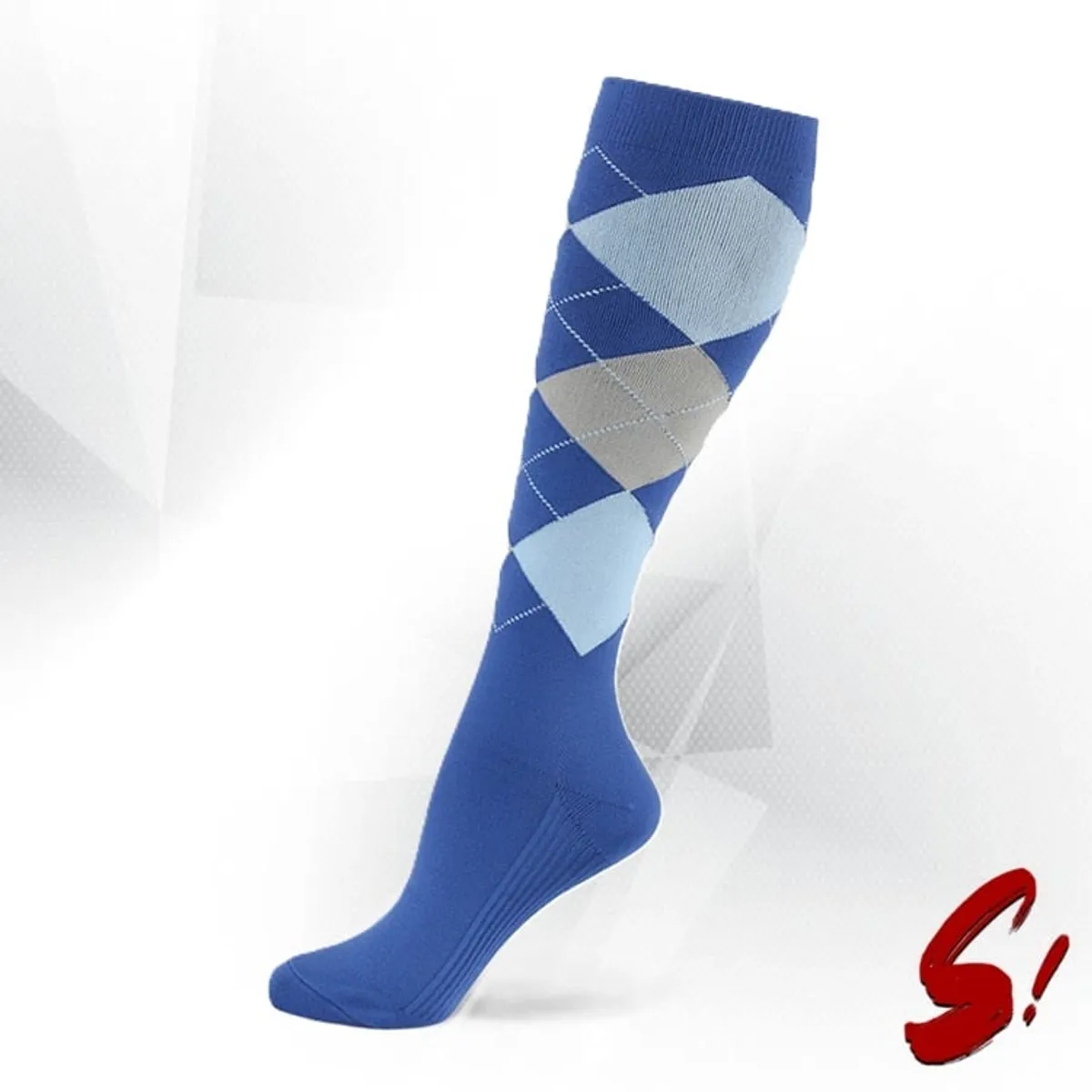 GENERICO - Medias de Compresión 20-30mmhg anti varices - Rombos Azul Gris