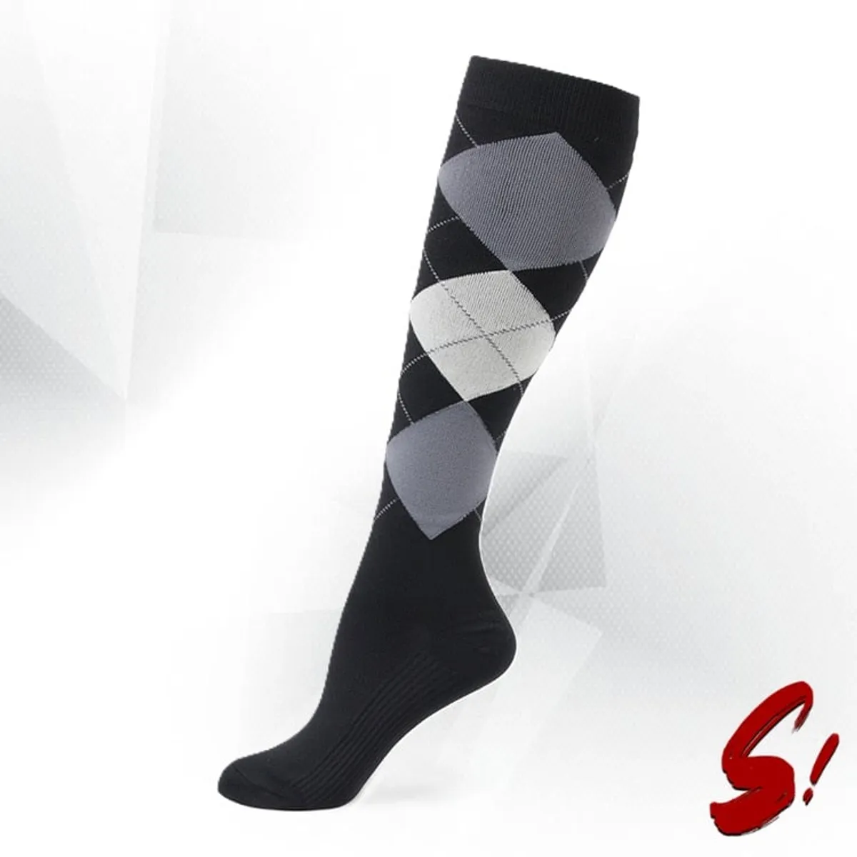 GENERICO - Medias de Compresión 20-30mmhg anti varices - Rombos Blanco Gris