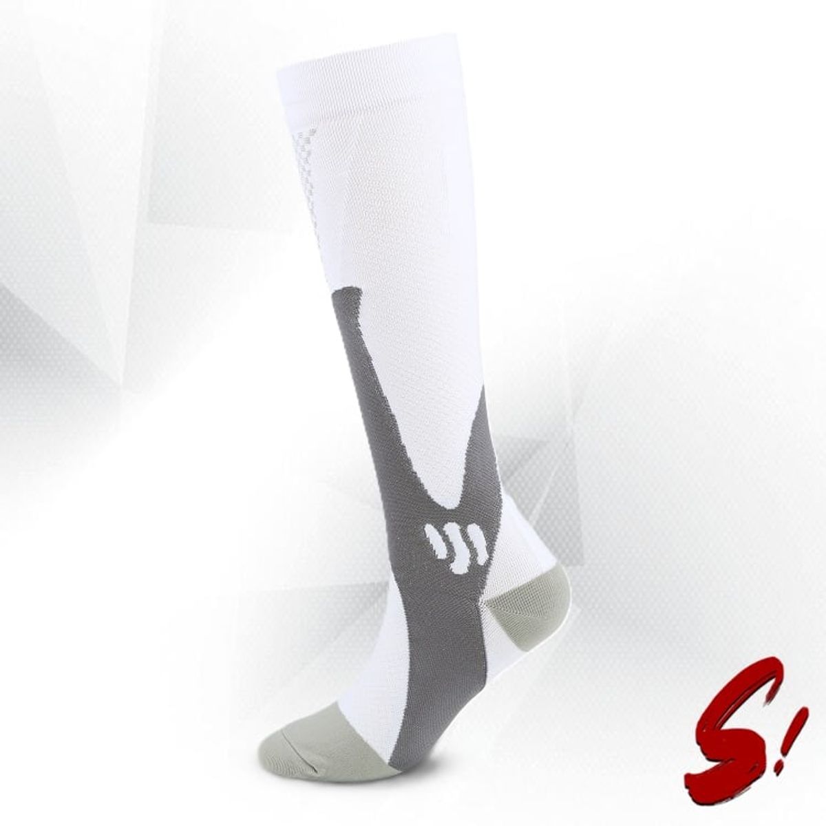 GENERICO - Medias de Compresión 20-30mmhg anti varices - Blanca Deportiva