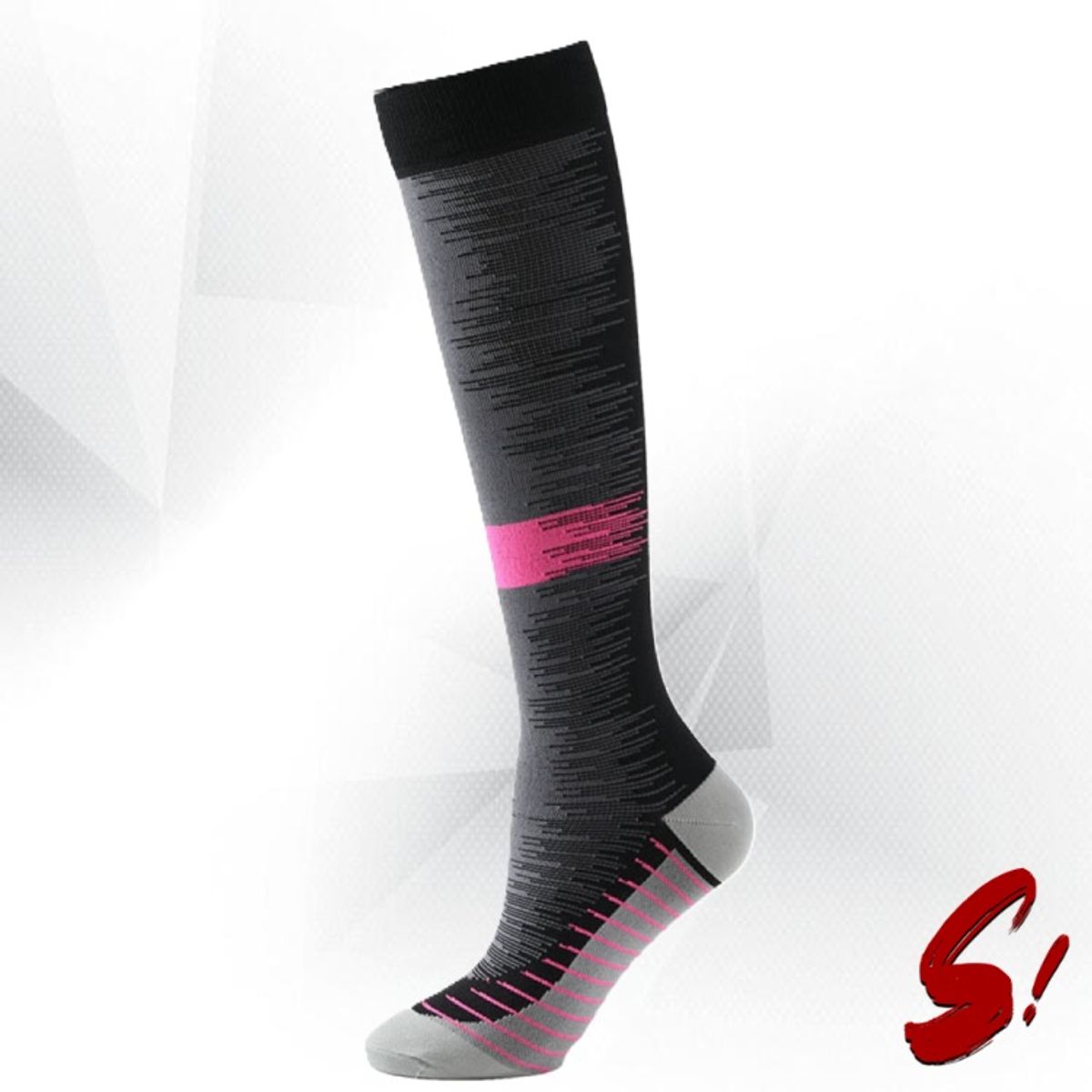 GENERICO - Medias de Compresión 20-30mmhg anti varices - Deportiva Negra Lila