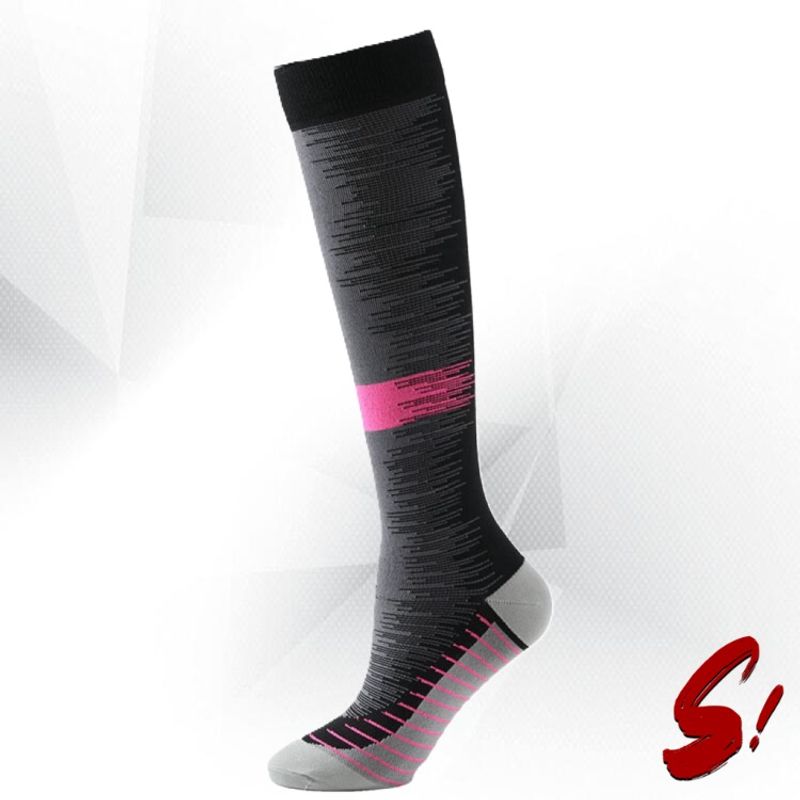 GENERICO - Medias de Compresión 20-30mmhg anti varices - Deportiva Negra Lila