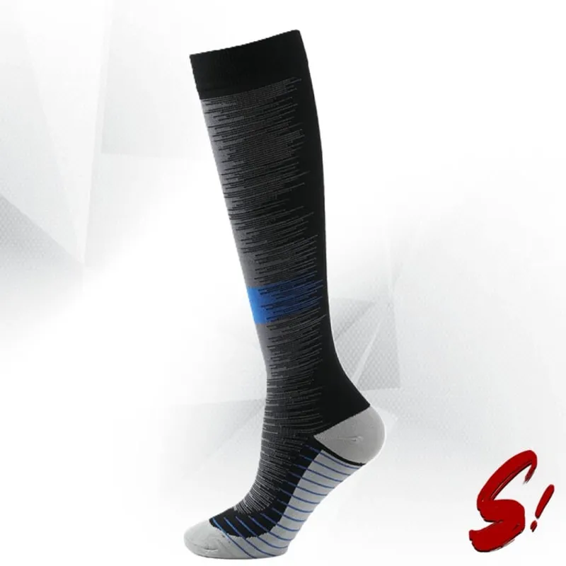 GENERICO - Medias de Compresión 20-30mmhg anti varices - Deportiva Negra Azul