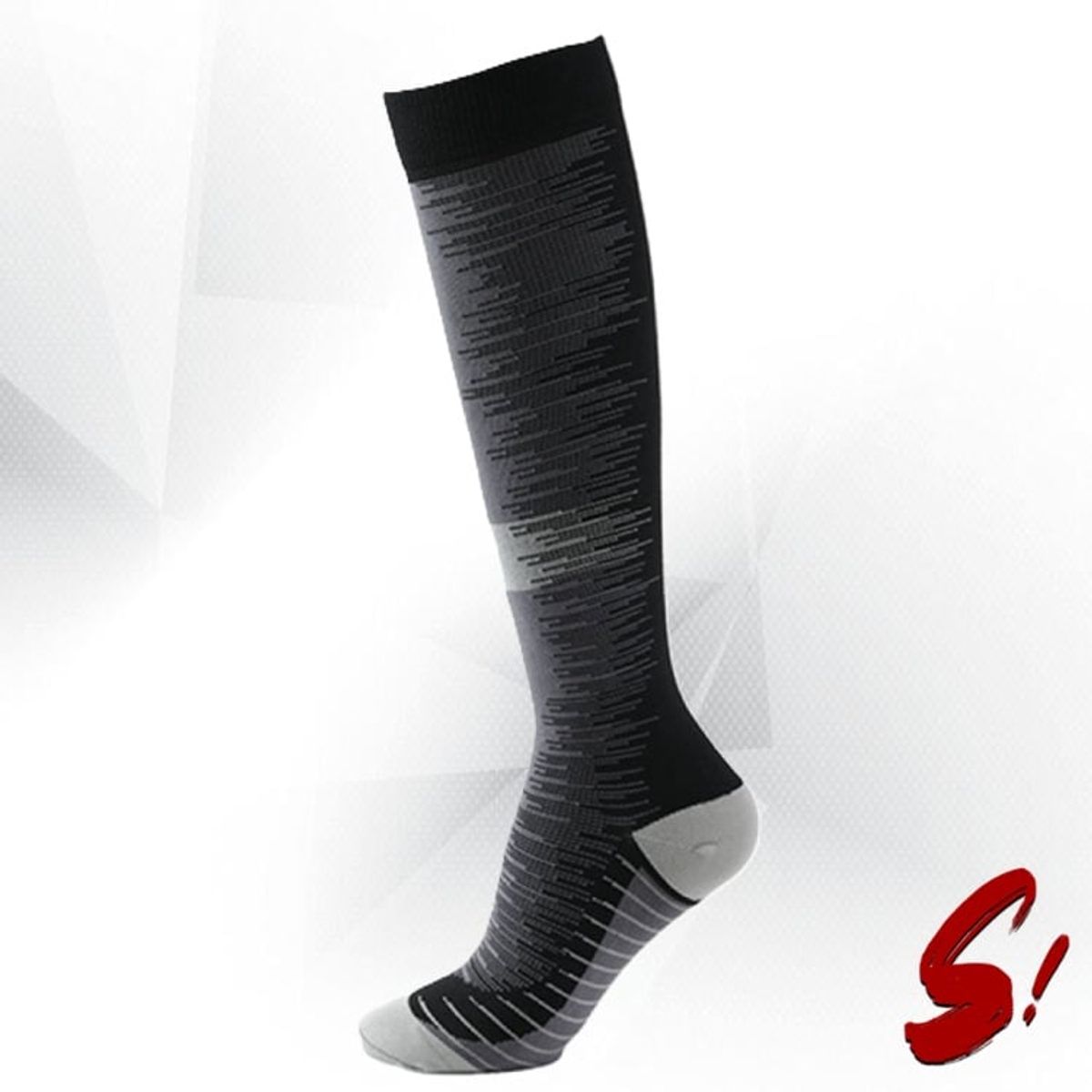 GENERICO - Medias de Compresión 20-30mmhg anti varices - Deportiva Negra Gris