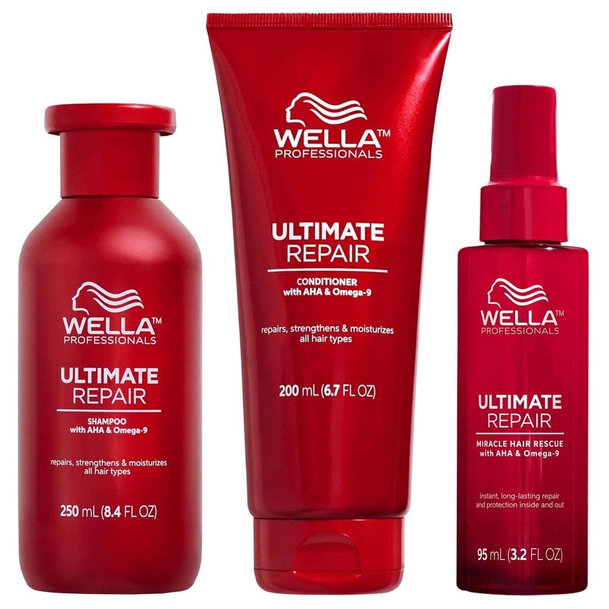 WELLA - Shampoo 250ml+ Acondicionador+ Miracle Hair 95ml Wella Ultimate Repair
