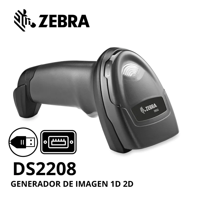 ZEBRA - Lector de códigos de barra Zebra DS2208 escáneres 1D y 2D cableado