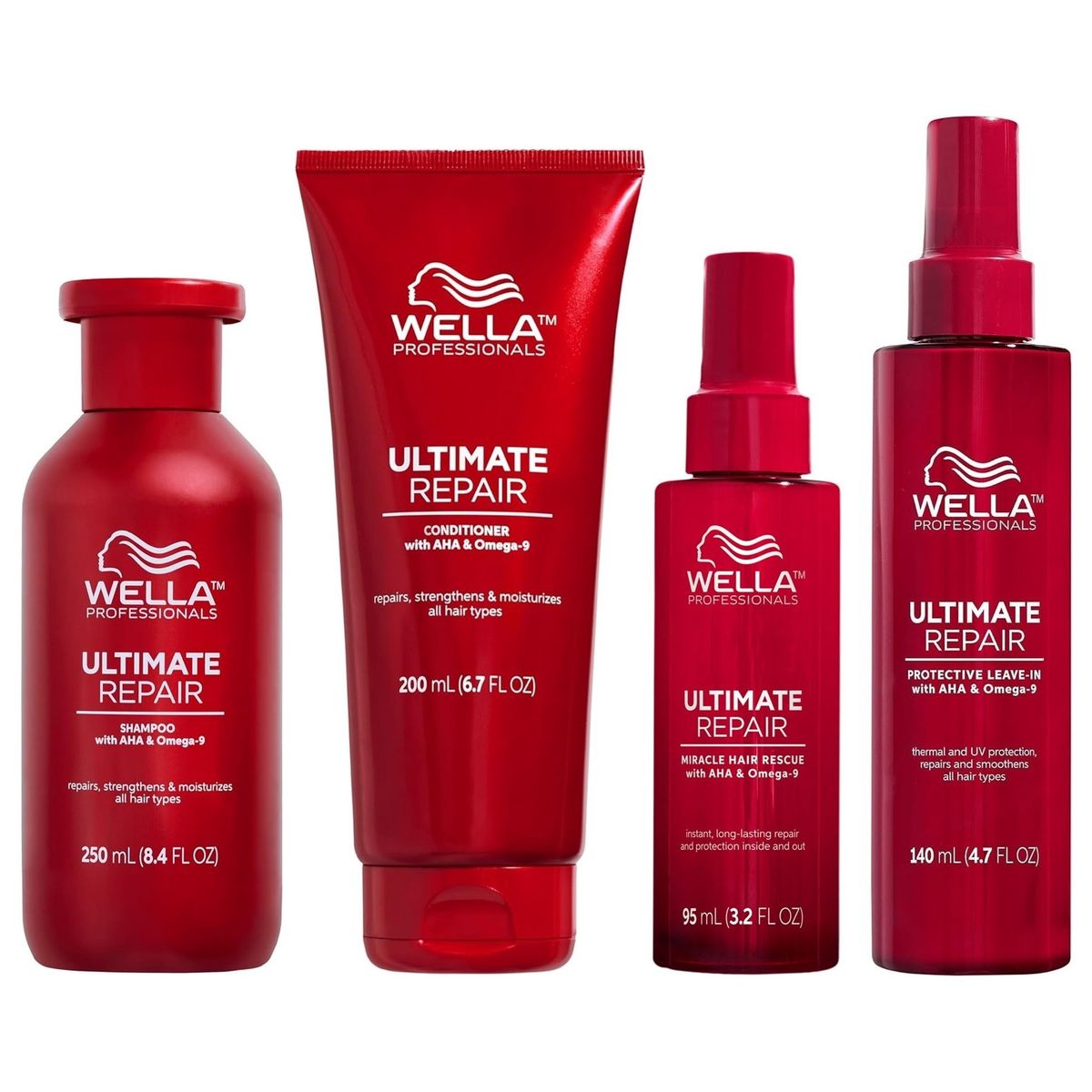 WELLA - Shampoo + Acondiciondor + Miracle + Spray Wella Ultimate Repair 250ml