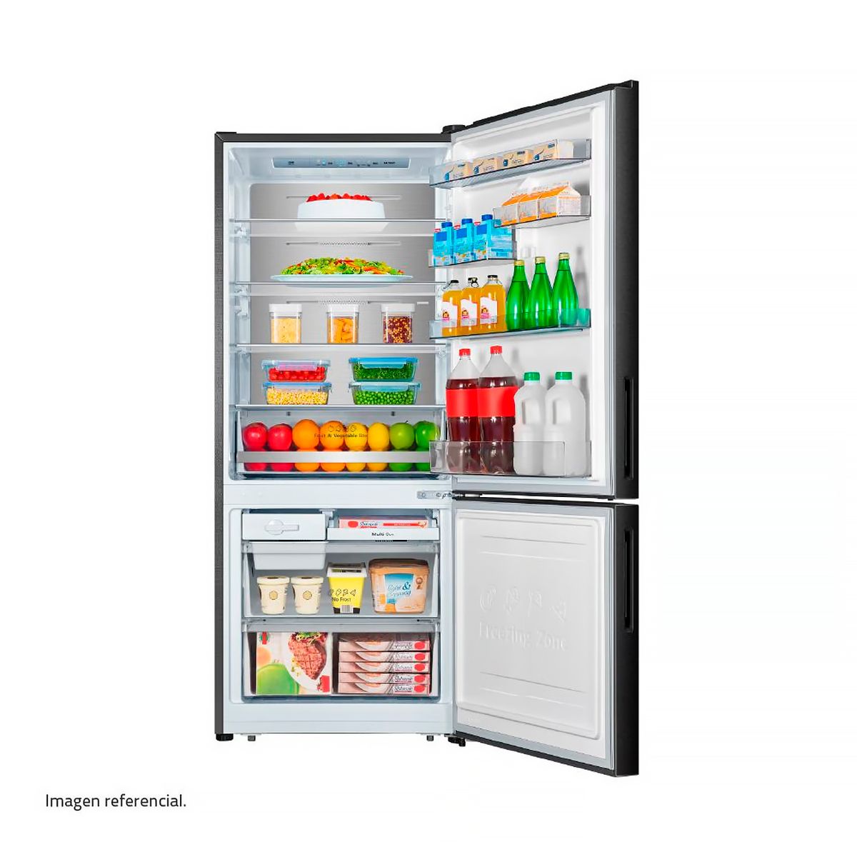 INDURAMA - Refrigeradora Indurama BOTTOM FREEZER 404L Negra RI-698N