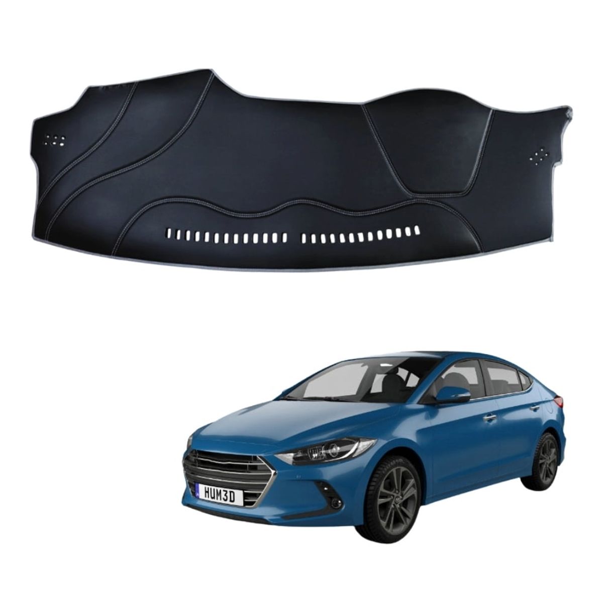 TECGO - PROTECTOR DE TABLERO TIPO HYUNDAI ELANTRA 2020 TACTO CUERO