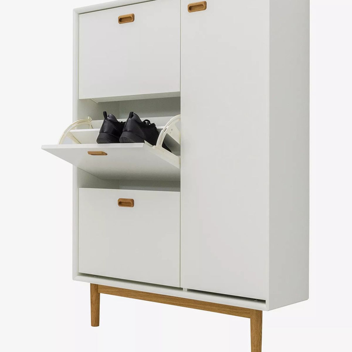 TU MESITA - Zapatera Moderna 3 cajones 1 puerta José color Blanco TU MESITA