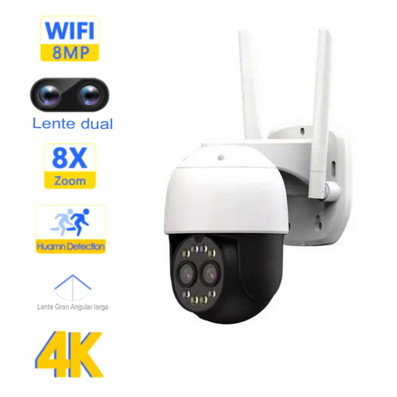 SEISA - Cámara vigilancia 4MP Exteriores Detección Humana 5X Zoom  Video vigilancia