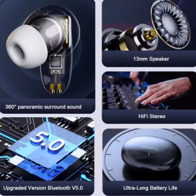 LENOVO - AUDICULARES INALAMBRICOS BLUETOOH THINKIPLUS  BLACK