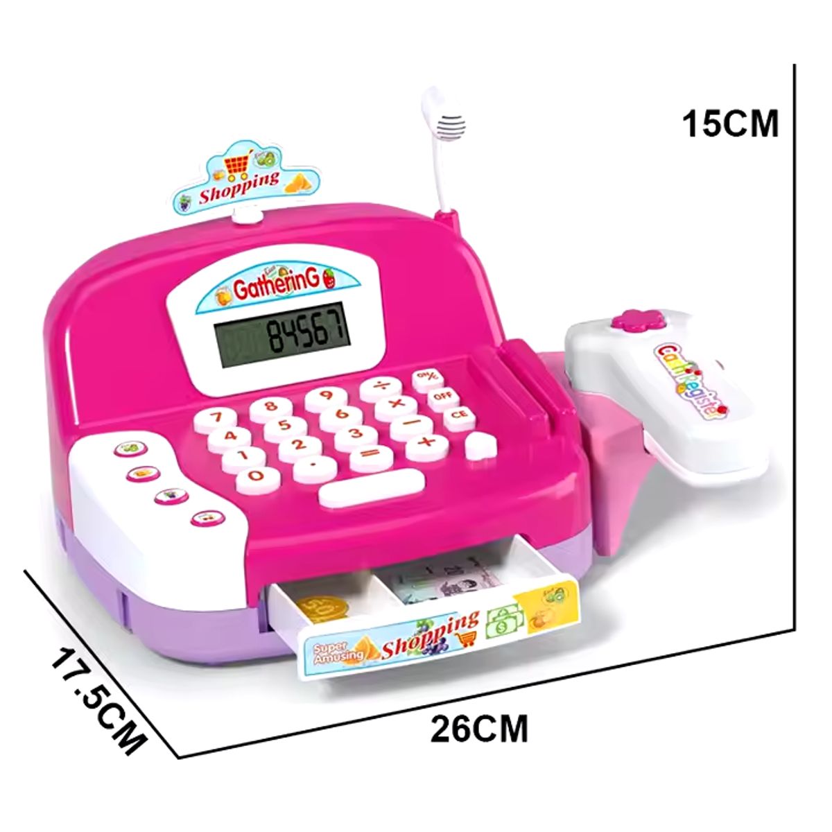 GENERICO - JUGUETE CAJA REGISTRADORA CON SONIDO MICRÓFONO