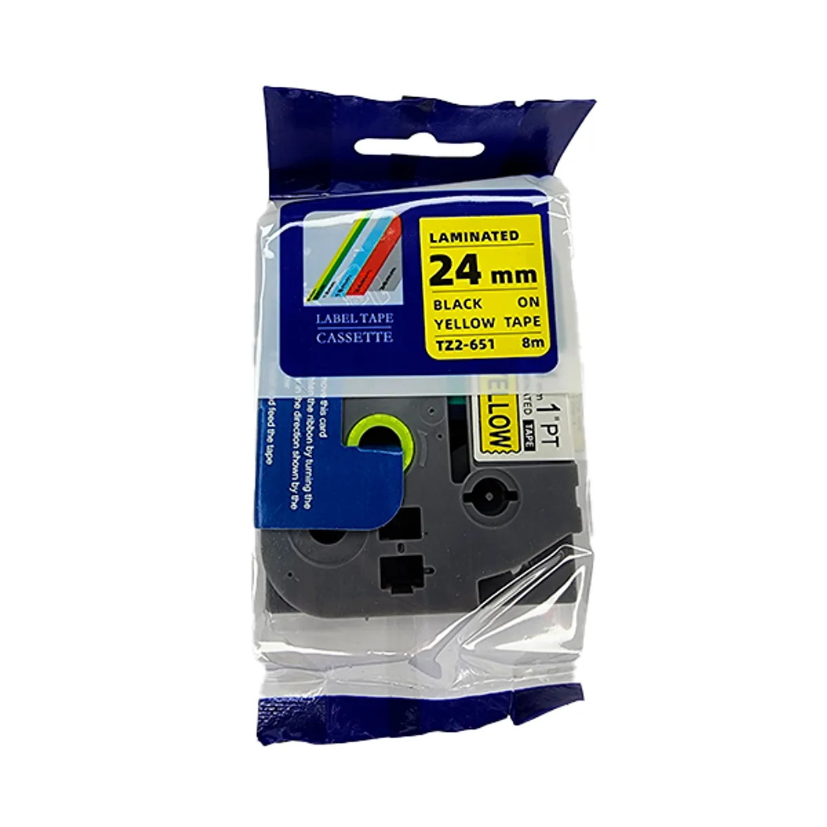 GENERICO - CINTA COMPATIBLE BROTHER TZ2-651-24MM NEGRO SOBRE AMARILLO
