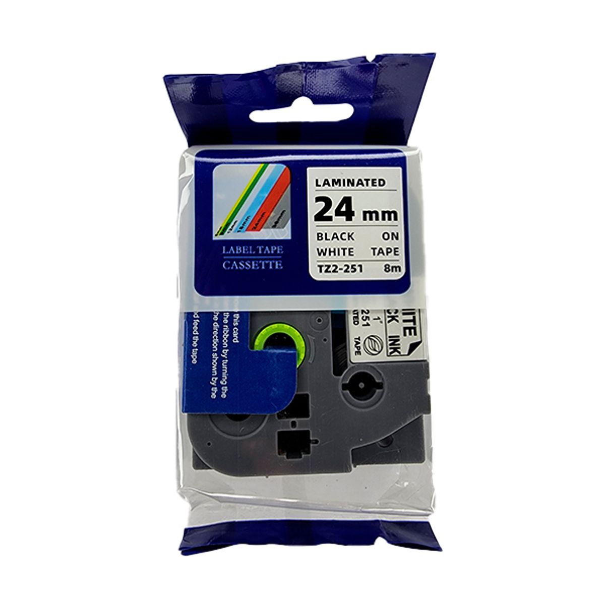 GENERICO - CINTA COMPATIBLE BROTHER TZ2-251 24MM NEGRO SOBRE BLANCO