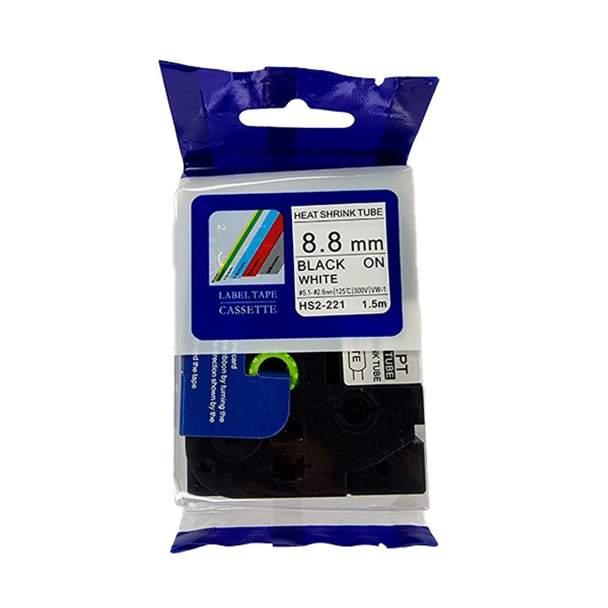 GENERICO - CINTA BROTHER COMPATIBLE HS2-221 8-8MM NEGRO SOBRE BLANCO