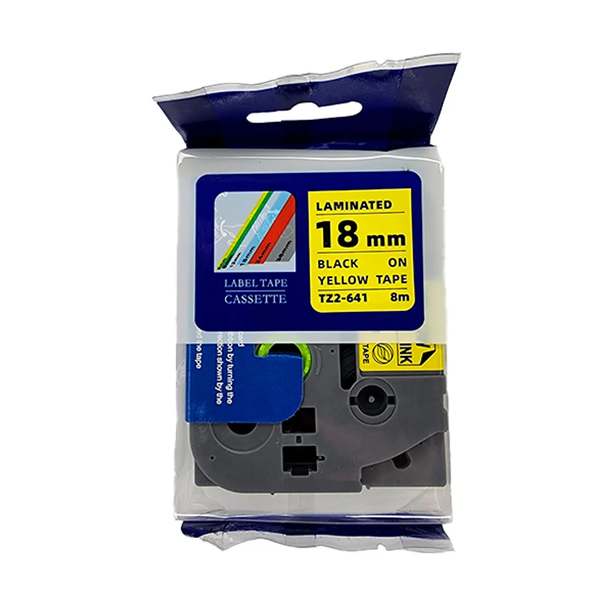 GENERICO - CINTA COMPATIBLE BROTHER TZ2-641-18MM NEGRO SOBRE AMARILLO